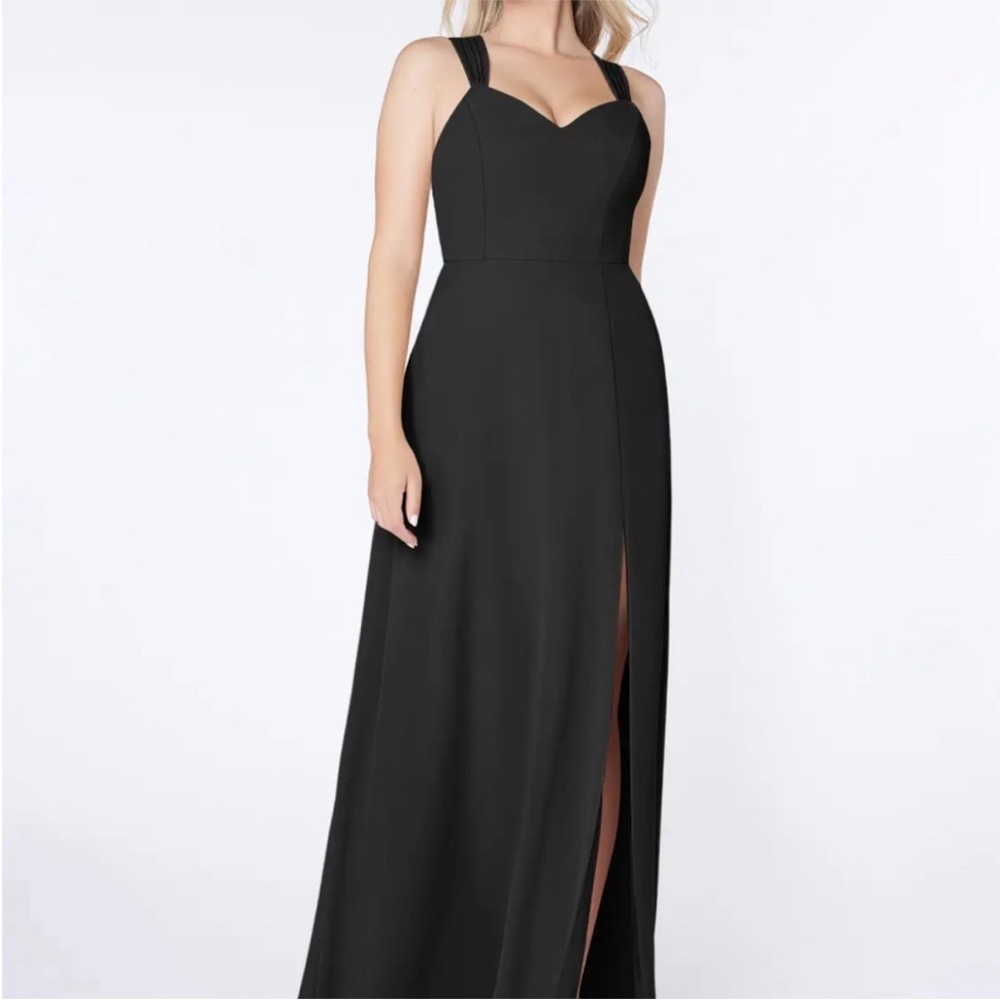 Azazie Jane Elegant Black Evening Gown - Chiffon - Picture 7 of 10